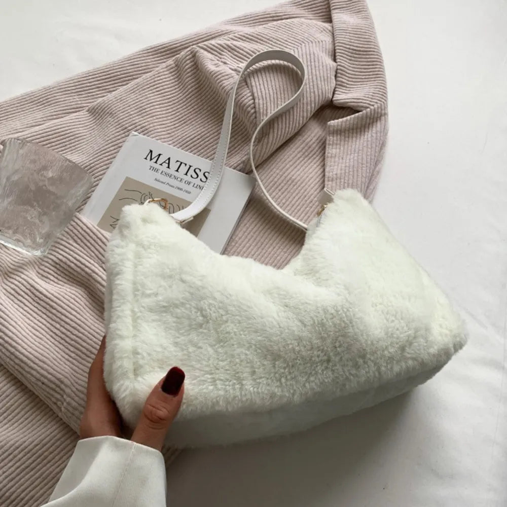 Fashorio Bags Faux Fur Removable Strap Shoulder Bag