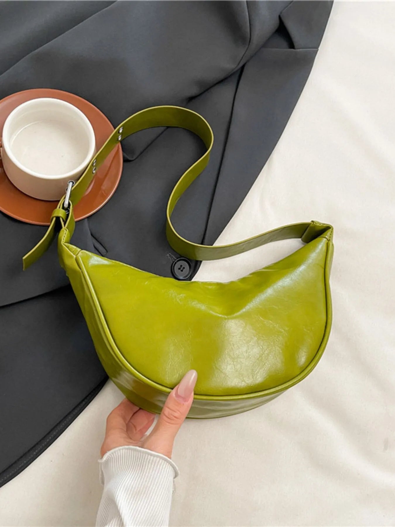 Fashorio Bags Green / One Size Adjustable Strap Shoulder Bag