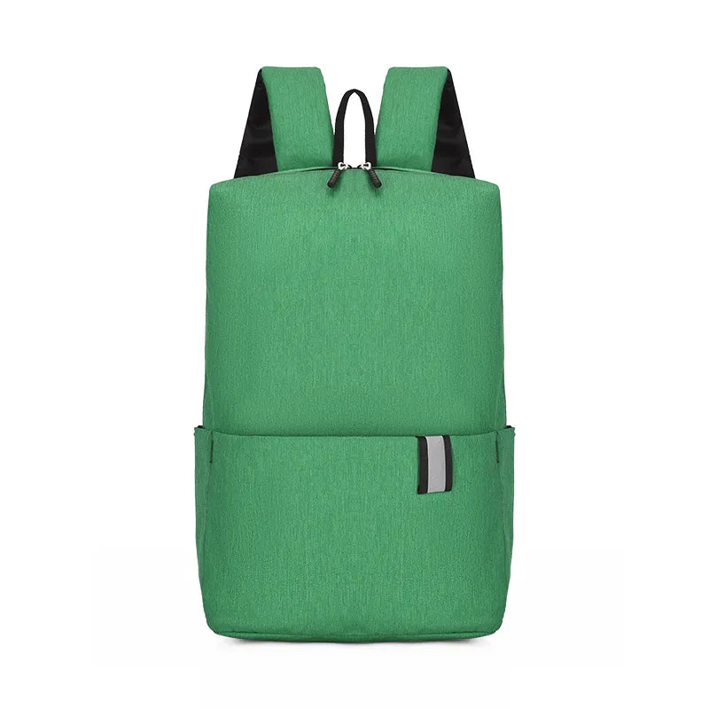 Fashorio Bags Green / One Size Solid Color Nylon Backpack Bag