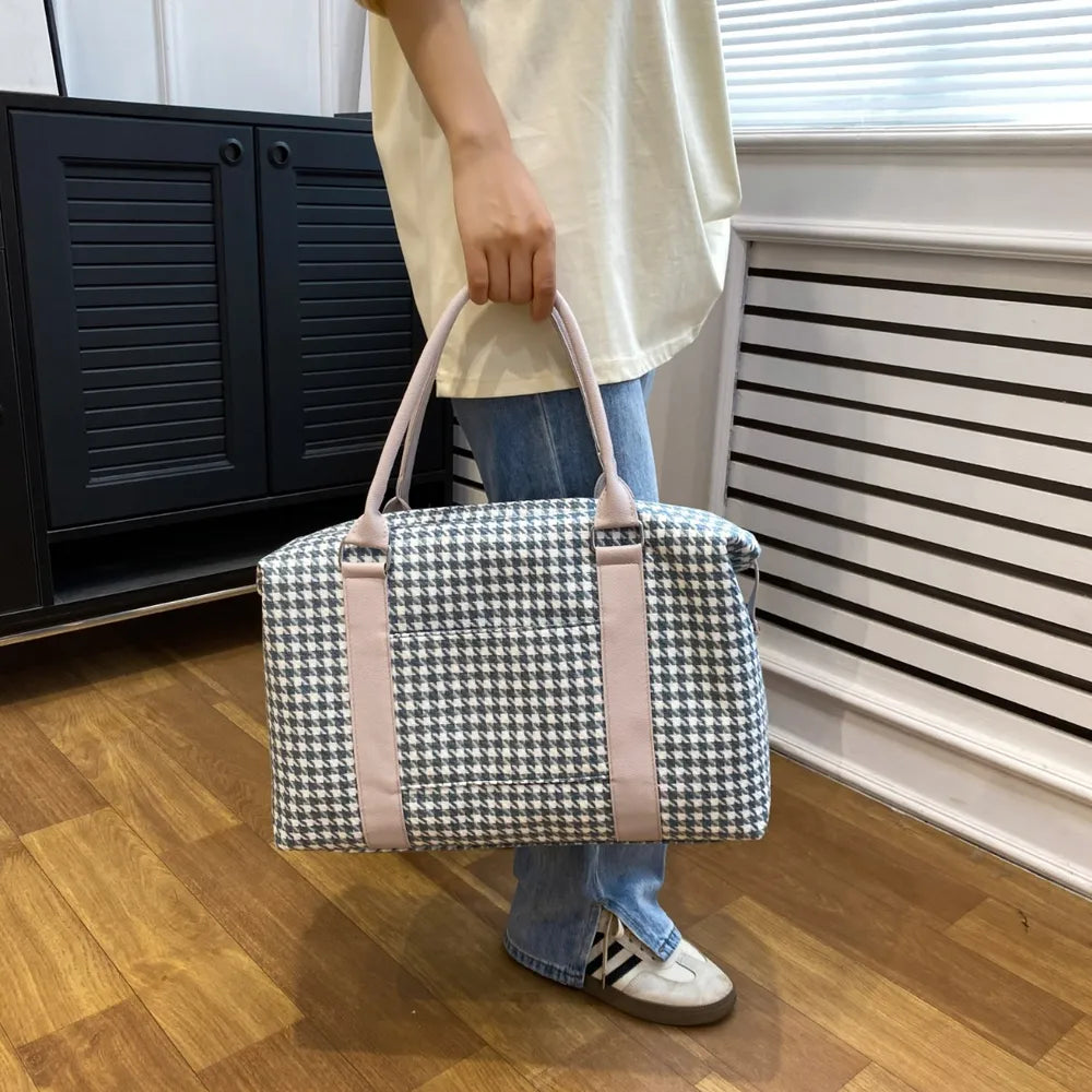 Fashorio Bags Houndstooth Canvas Travel Bag