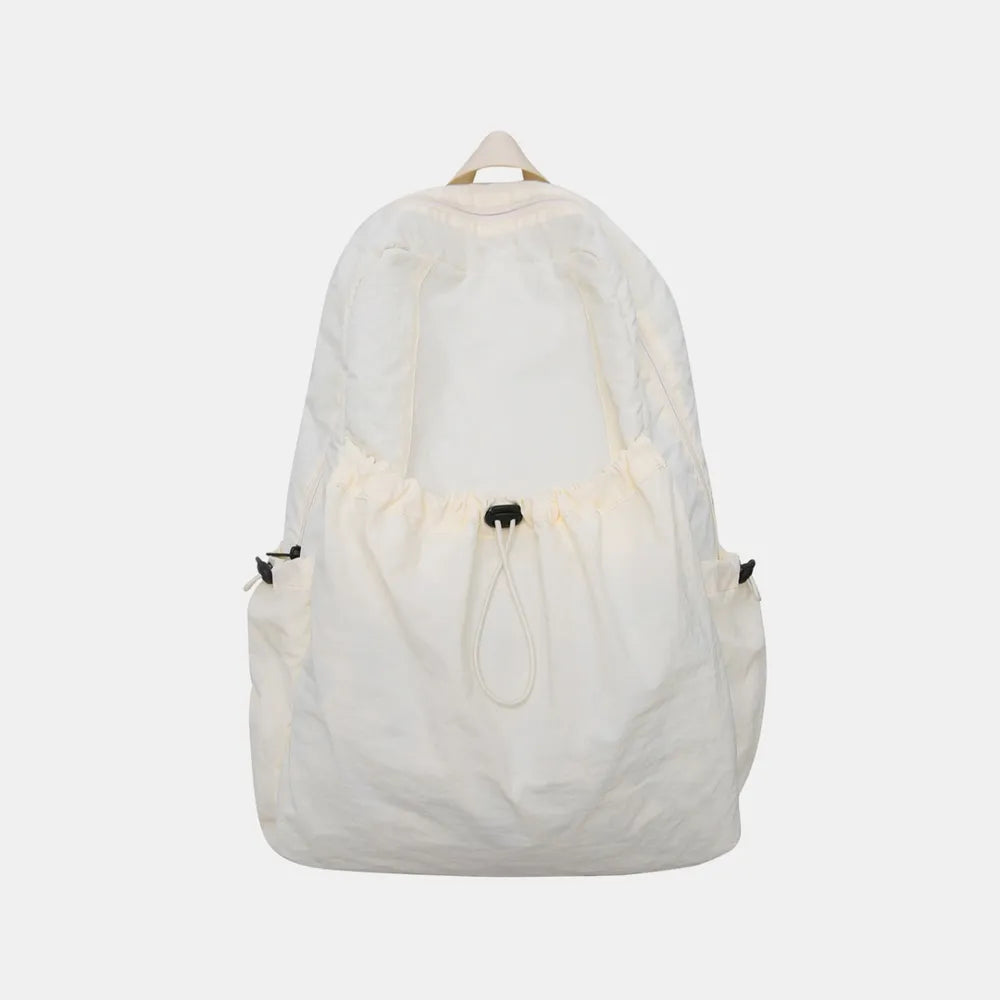 Fashorio Bags Ivory / One Size Drawstring Nylon Backpack Bag