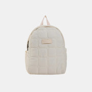 Fashorio Bags Ivory / One Size Quilted Polyester Backpack Bag
