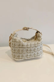 Fashorio Bags Ivory / One Size Woven Removable Strap Shoulder Bag