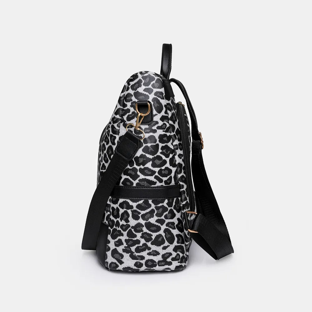 Fashorio Bags Leopard PU Leather Backpack Bag