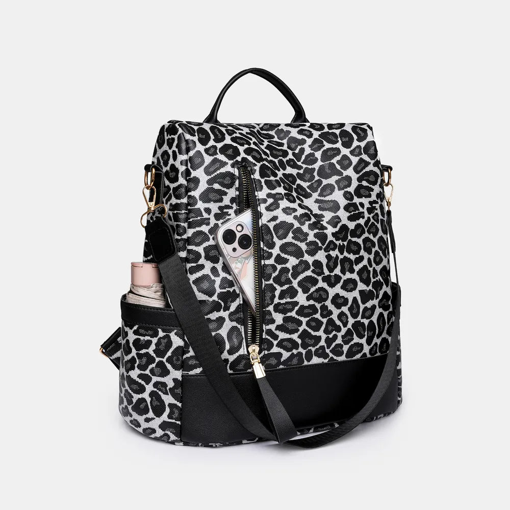 Fashorio Bags Leopard PU Leather Backpack Bag
