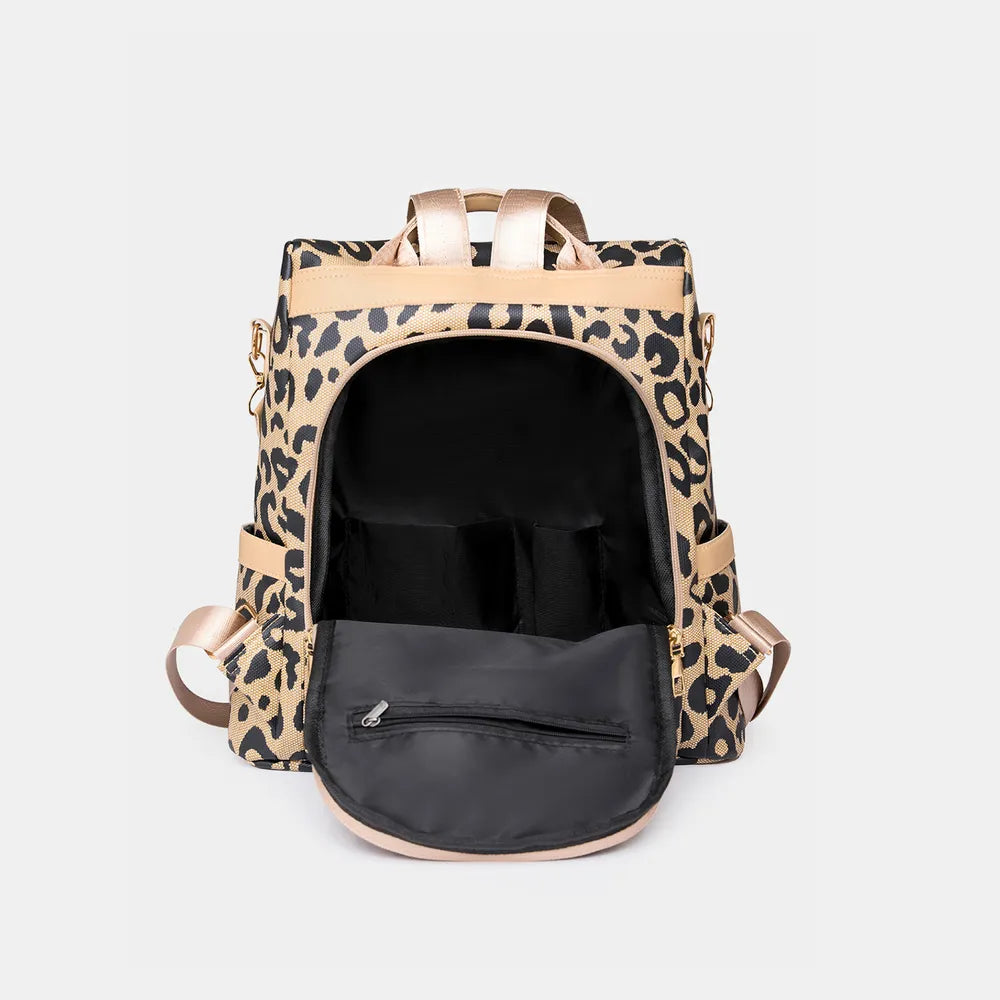Fashorio Bags Leopard PU Leather Backpack Bag