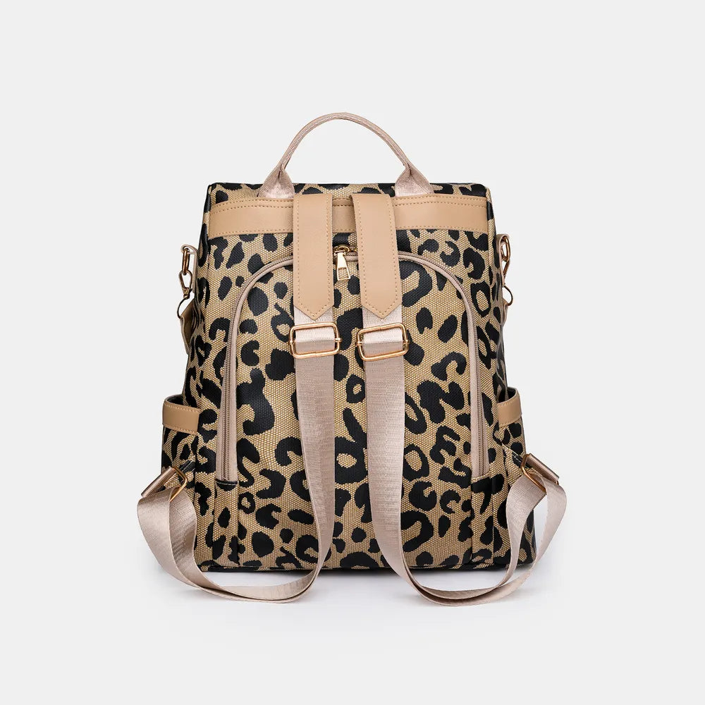 Fashorio Bags Leopard PU Leather Backpack Bag