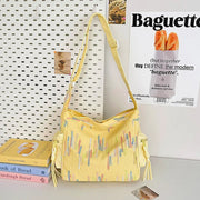 Fashorio Bags Light Yellow / One Size Contrast Texture Shoulder Bag