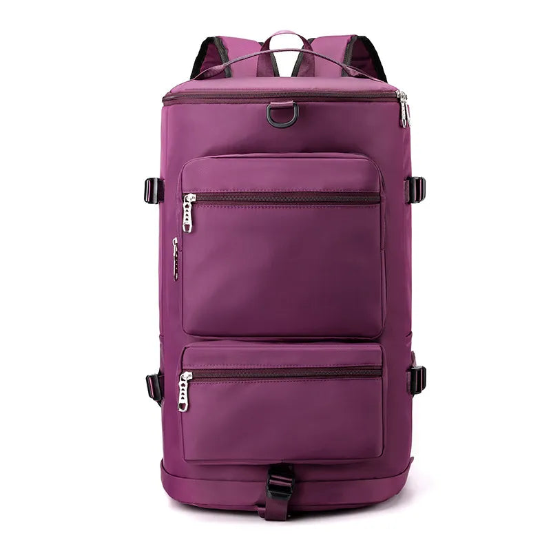 Fashorio Bags Plum Purple / One Size Multi Pocket Travel Backpack Bag