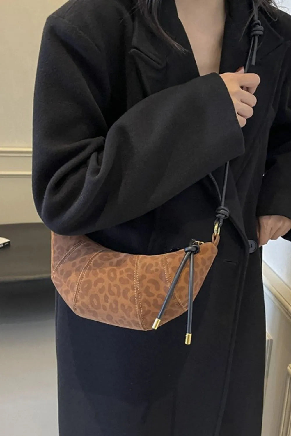 Fashorio Bags PU Leather Strap Suede Shoulder Bag