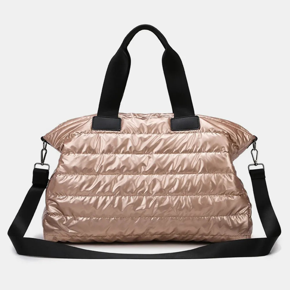 Fashorio Bags Rose Gold / One Size Quilted Nylon Oversize Travel Bag