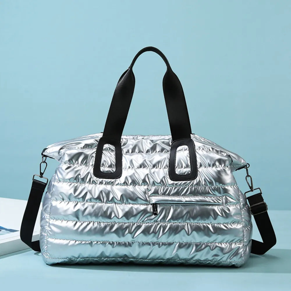 Fashorio Bags Silver / One Size Quilted Nylon Oversize Travel Bag