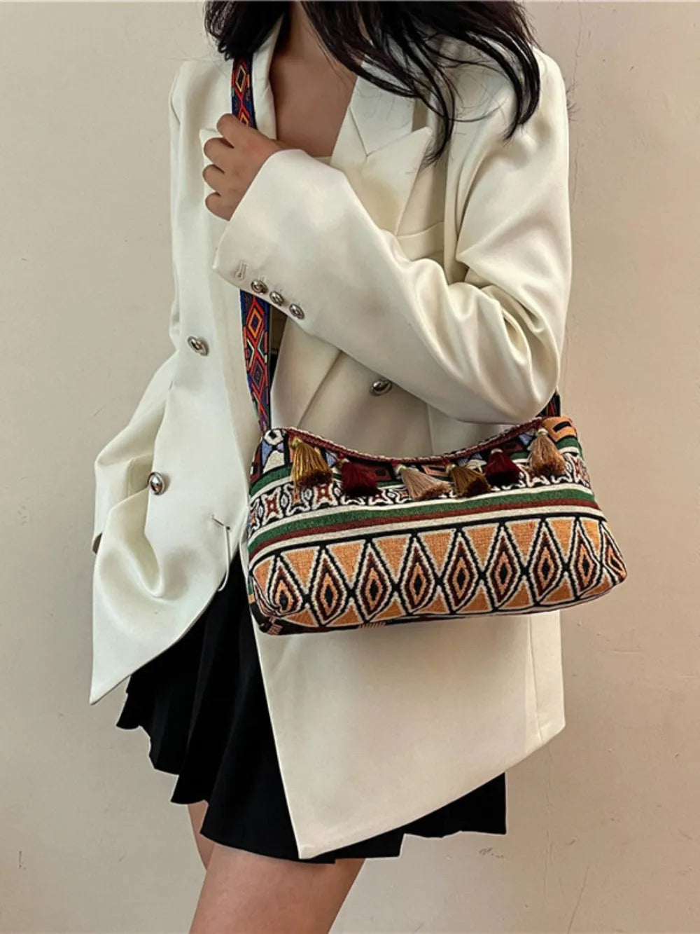 Fashorio Bags Tassel Adjustable Strap Shoulder Bag