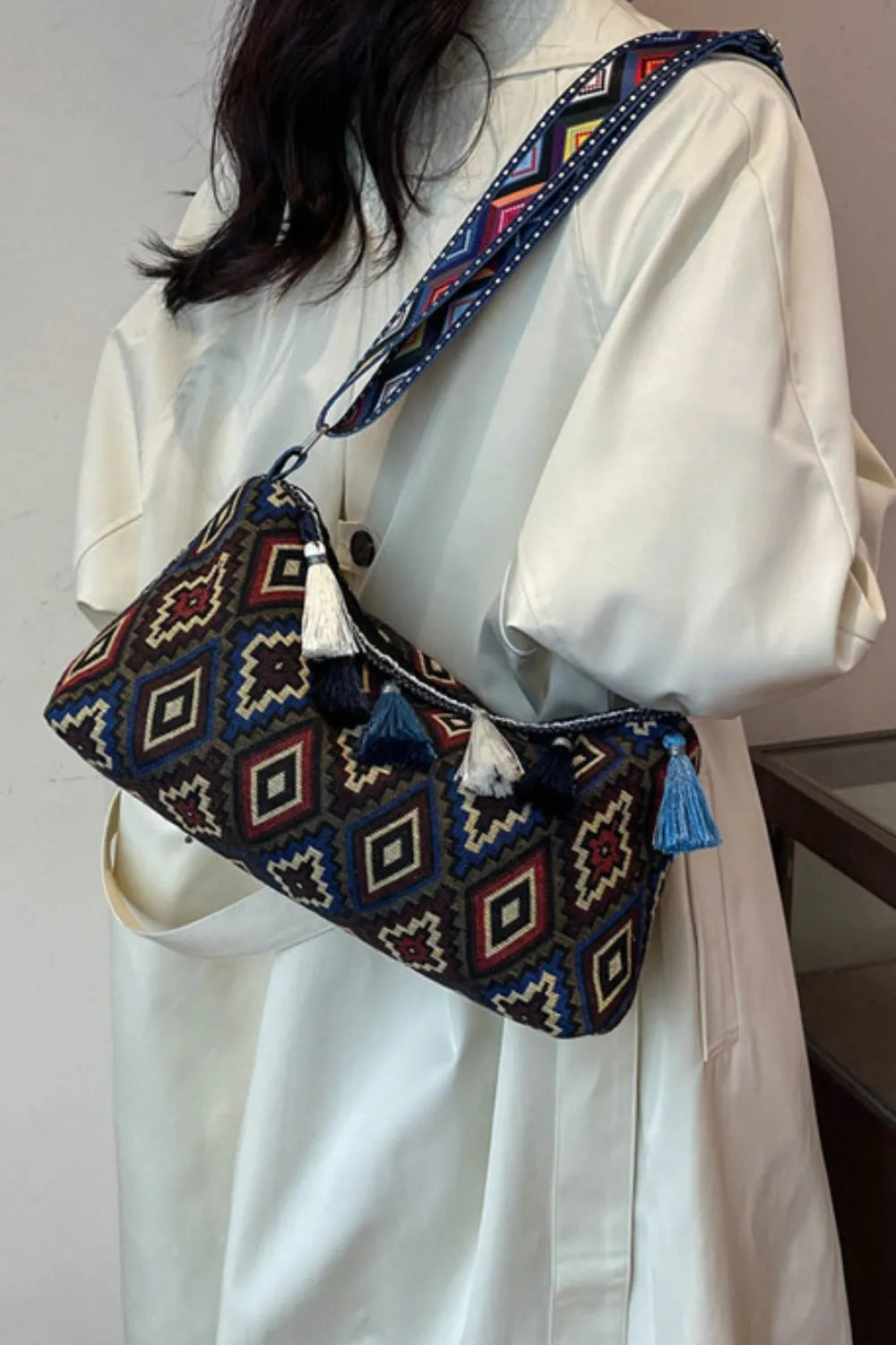 Fashorio Bags Tassel Adjustable Strap Shoulder Bag