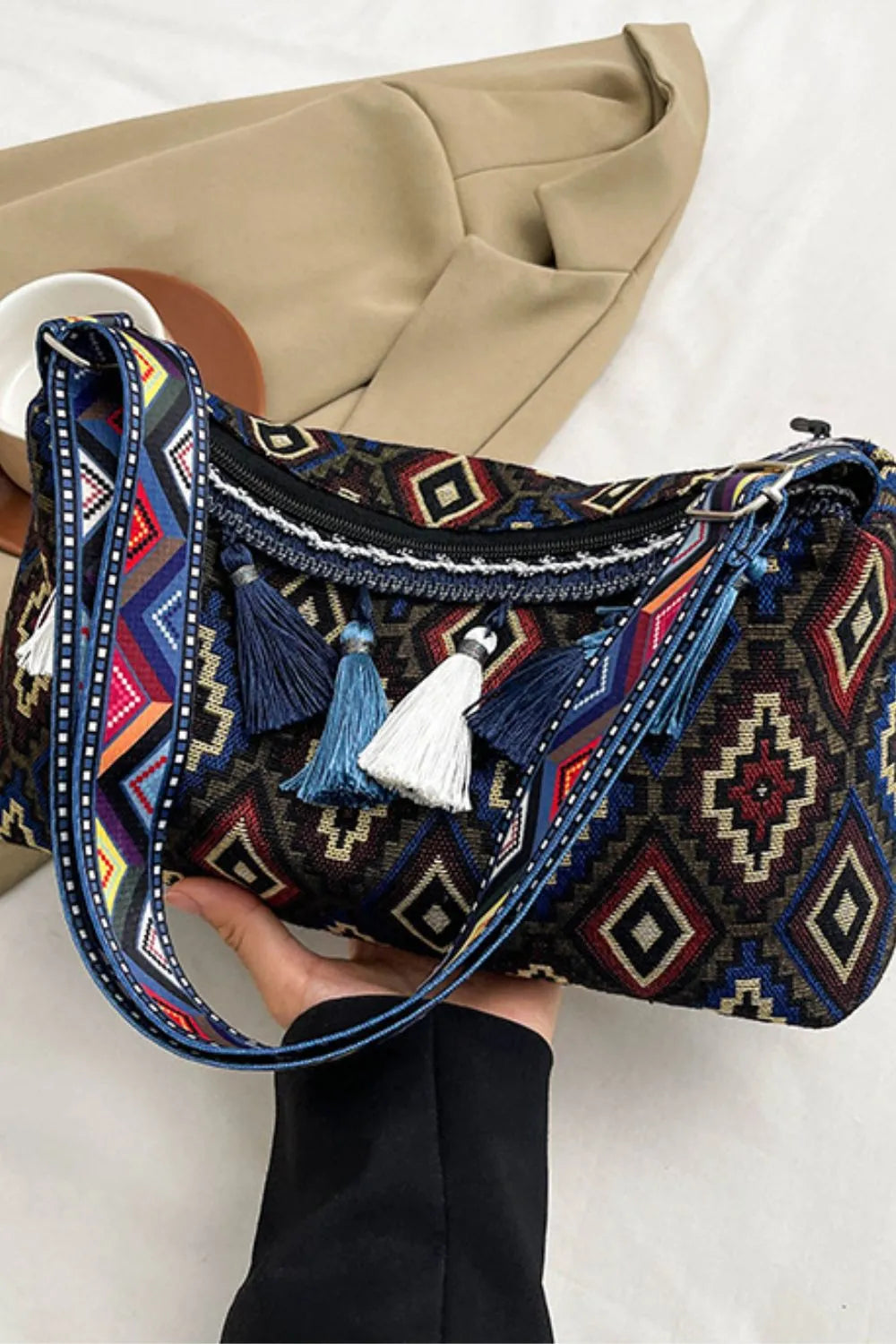 Fashorio Bags Tassel Adjustable Strap Shoulder Bag