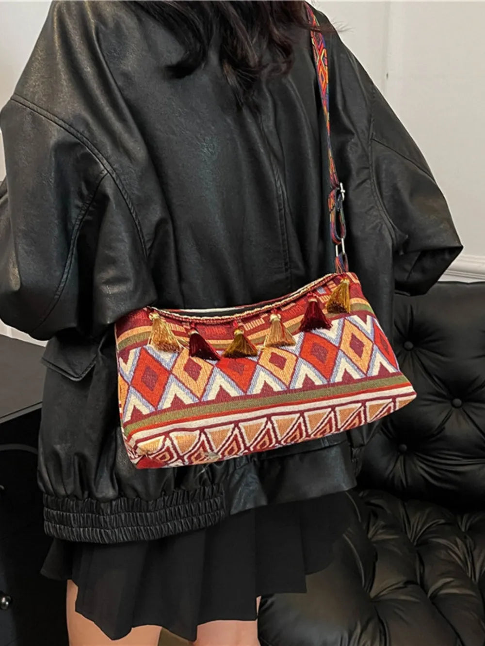 Fashorio Bags Tassel Adjustable Strap Shoulder Bag