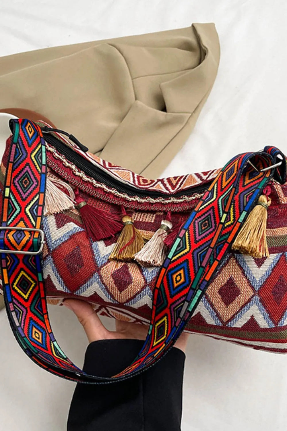 Fashorio Bags Tassel Adjustable Strap Shoulder Bag