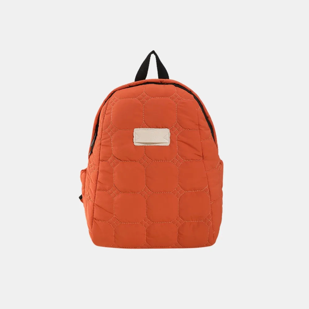 Fashorio Bags Terracotta / One Size Quilted Polyester Backpack Bag