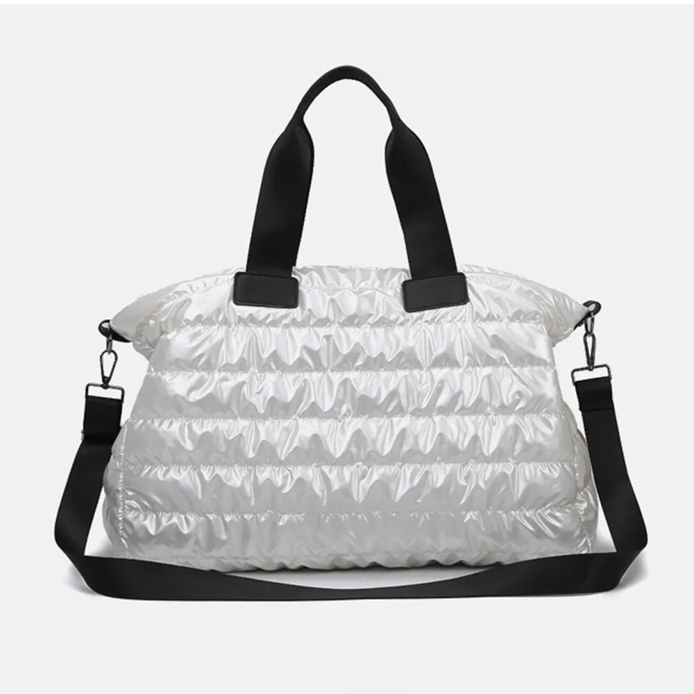 Fashorio Bags White / One Size Quilted Nylon Oversize Travel Bag