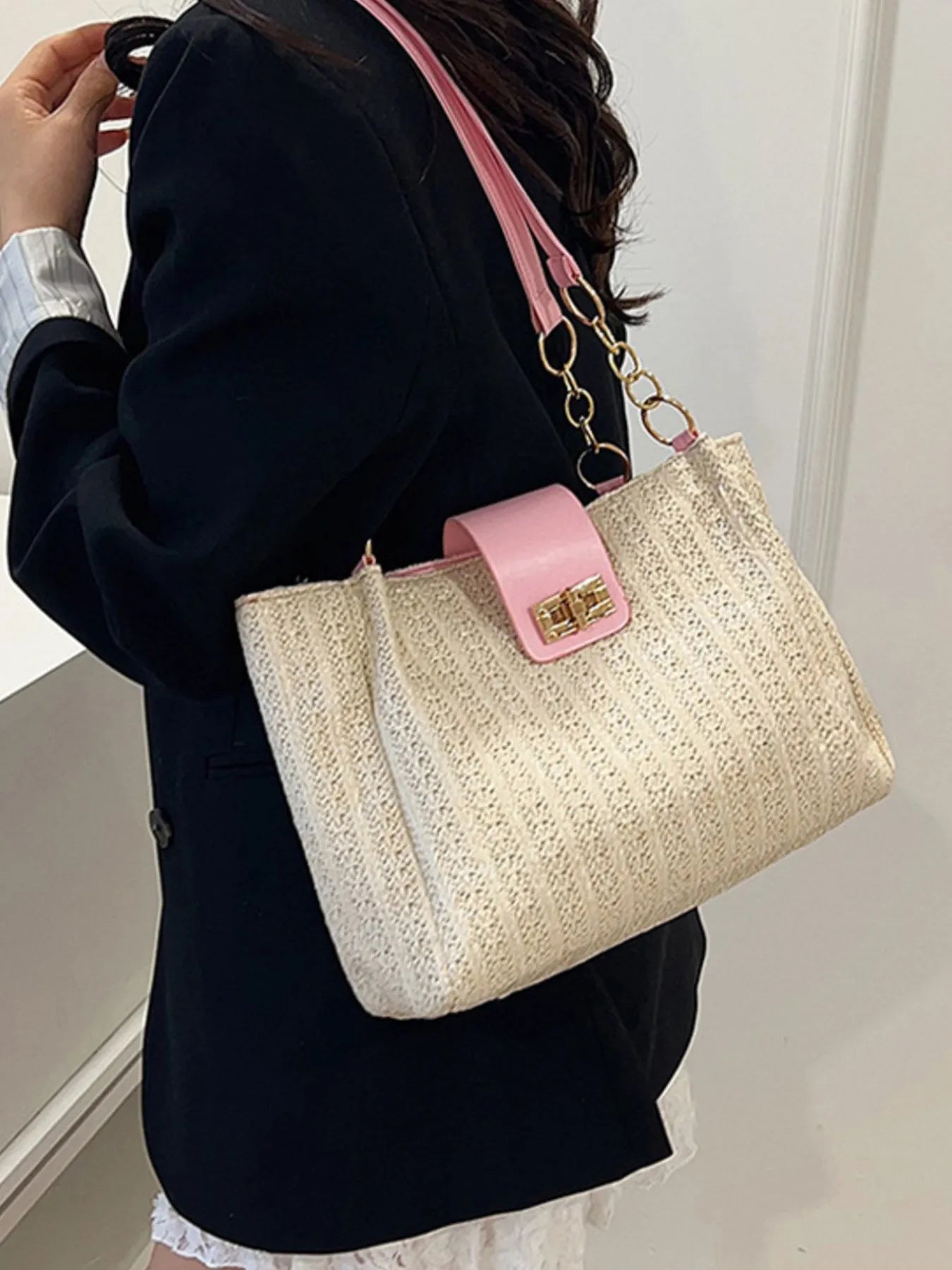 Fashorio Bags Woven Straw Shoulder Bag