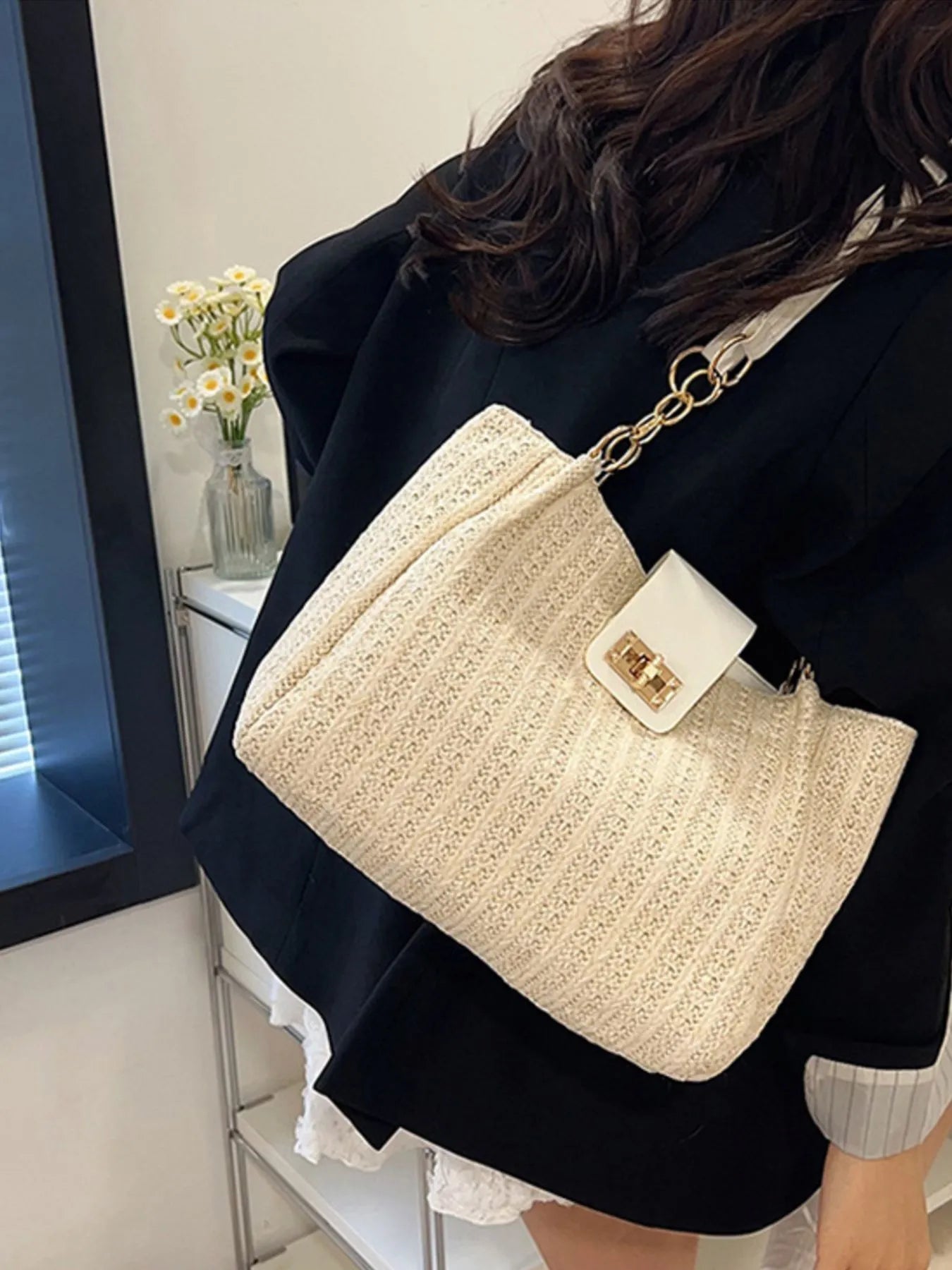 Fashorio Bags Woven Straw Shoulder Bag