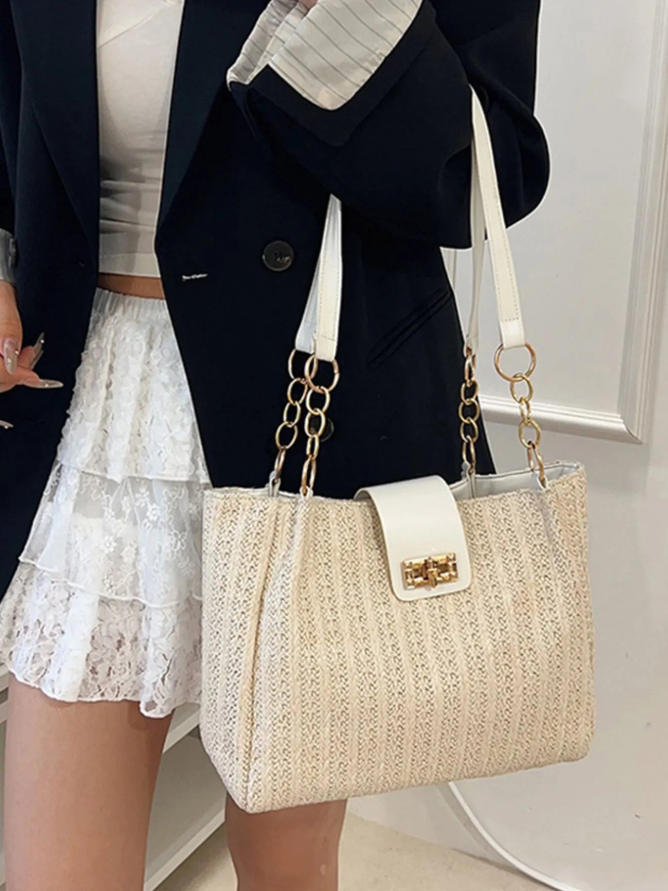 Fashorio Bags Woven Straw Shoulder Bag