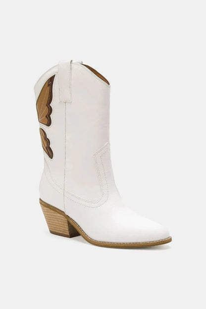 Beast Fashion Butterfly Cut Detail Point Toe Boots - Fashorio