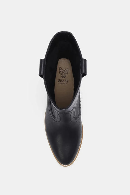 Beast Fashion Butterfly Cut Detail Point Toe Boots - Fashorio