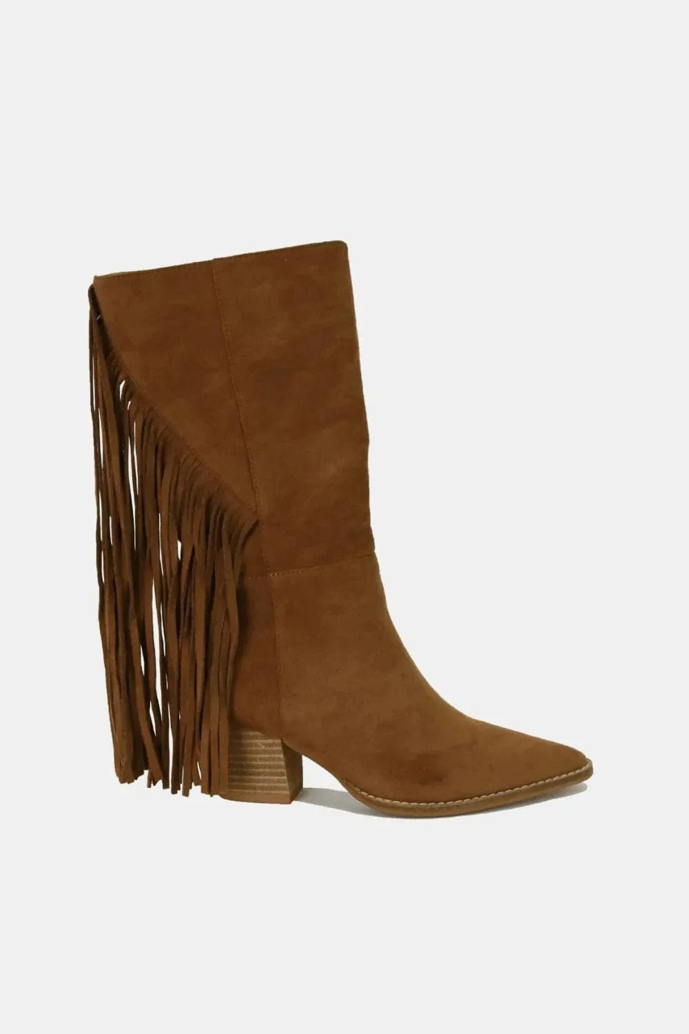 Beast Fashion Suede Fringe Point Toe Boots - Fashorio