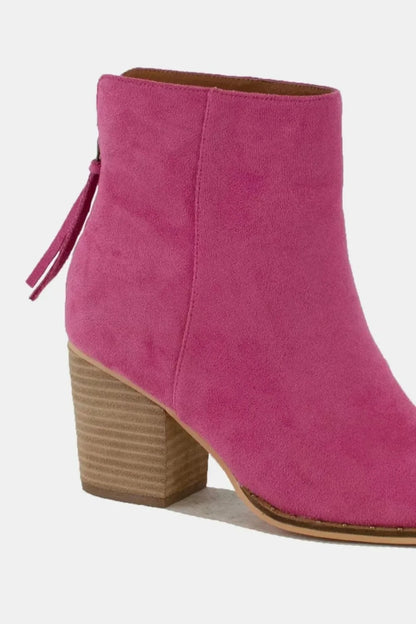Beast Fashion Suede Point Toe Ankle Booties - Fashorio