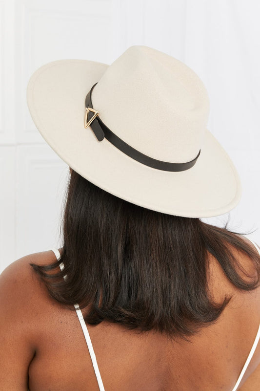 Fame Ride Along Fedora Hat Beige One Size - Fashorio