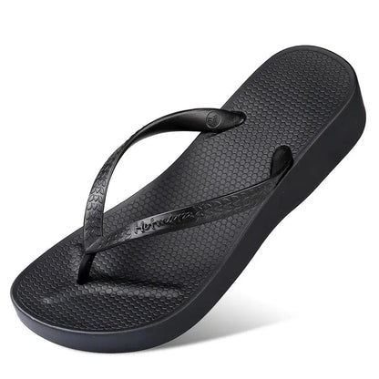 Classic Comfort Wedge Slippers Black - Fashorio