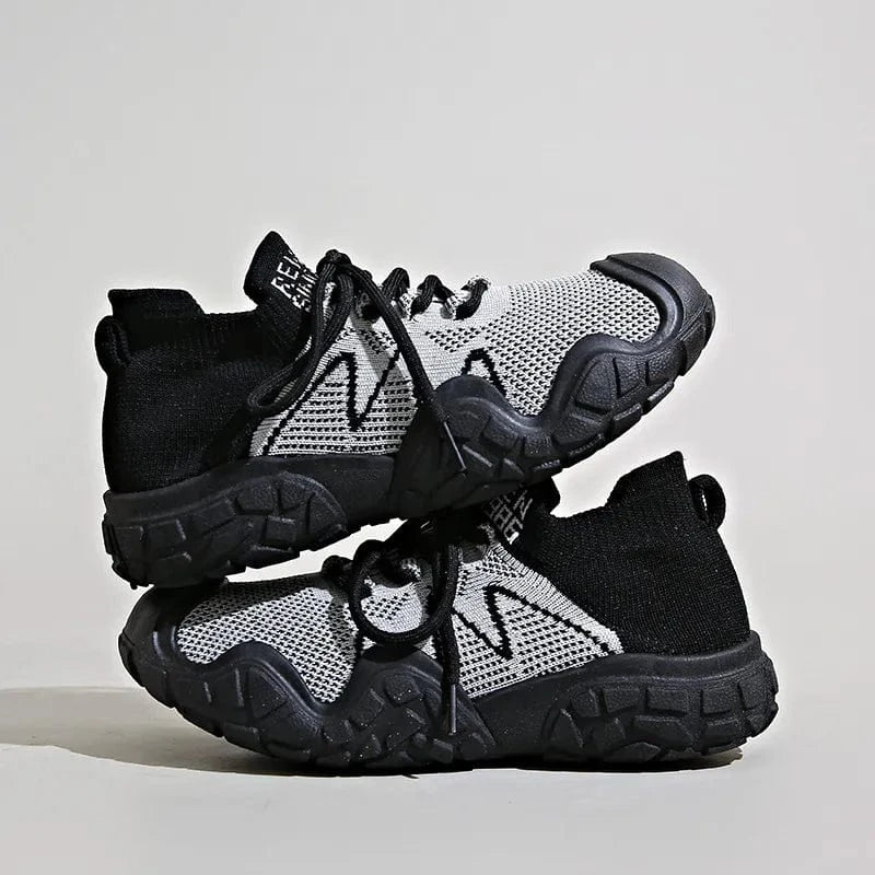 Contrast Mesh Platform Athletic Black - Fashorio