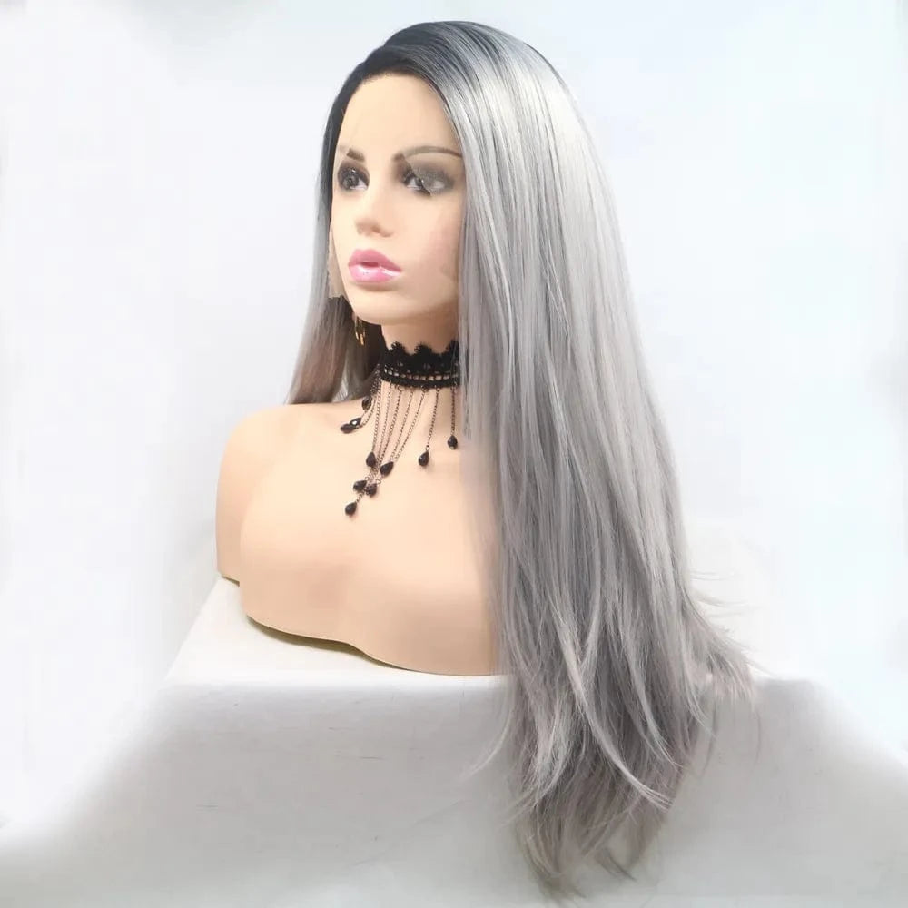 13*3" Lace Front Wigs Synthetic Long Straight 24" 130% Density - Fashorio