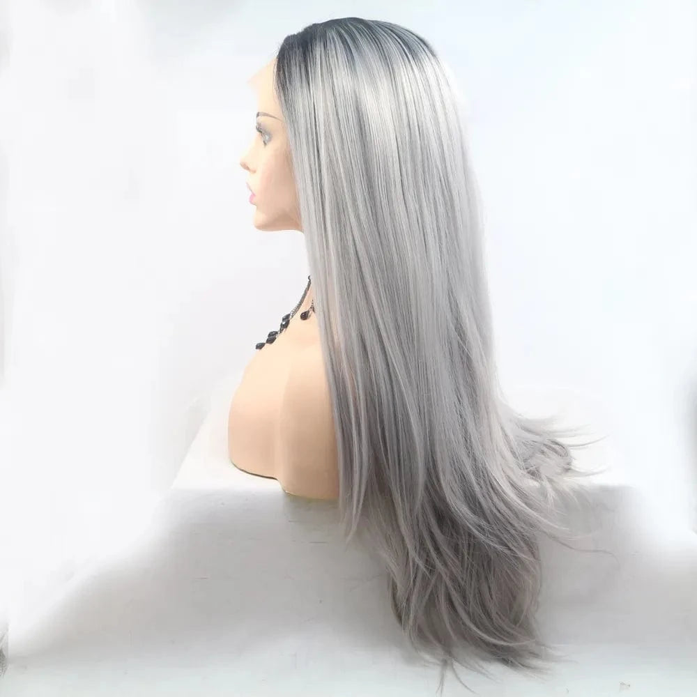 13*3" Lace Front Wigs Synthetic Long Straight 24" 130% Density - Fashorio