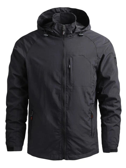 Men's Plus Size Tactical Hooded Softshell Jacket Black - Fashorio