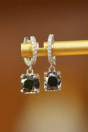 Fashorio Black / One Size 2 Carat Moissanite 925 Sterling Silver Drop Earrings