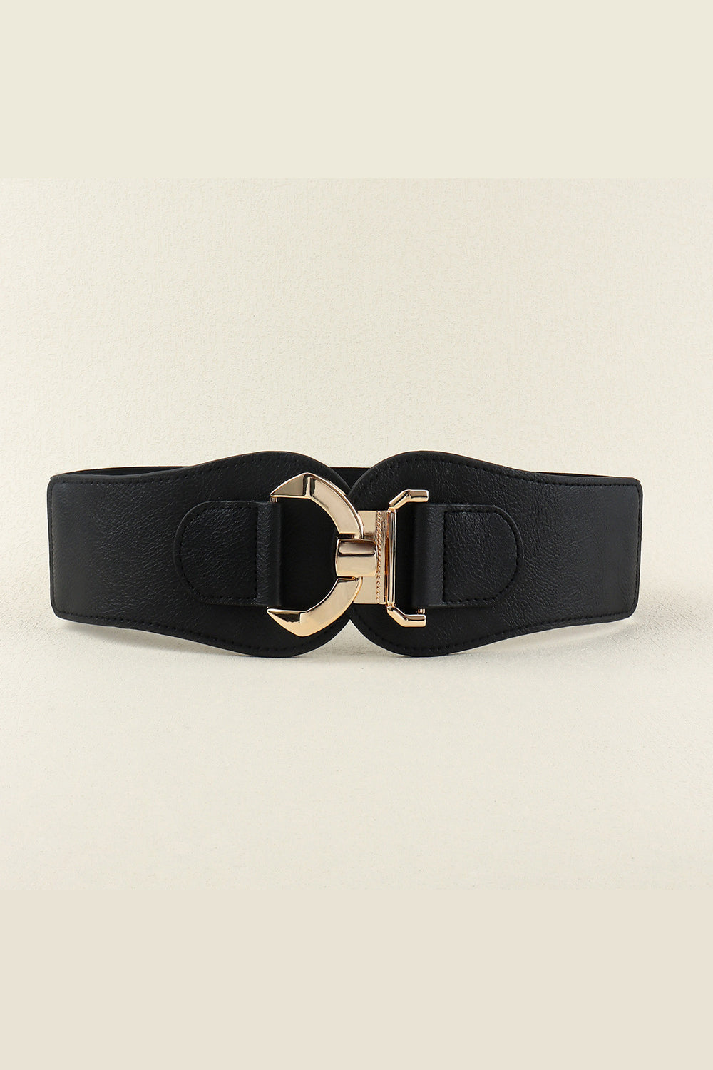 Fashorio Black / One Size Alloy Buckle Elastic Belt