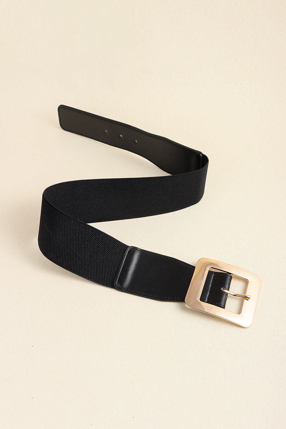 Fashorio Black / One Size Alloy Buckle PU Leather Belt