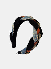 Fashorio Black / One Size Denim Braided Wide Headband