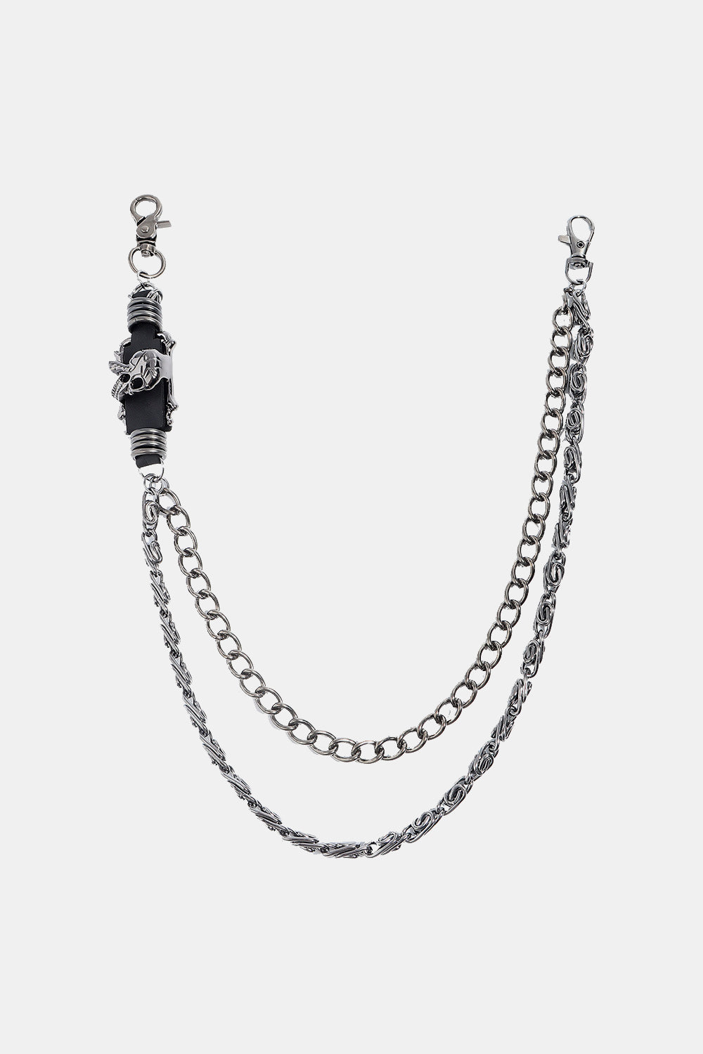 Fashorio Black / One Size Double Layer Alloy Chain Belt