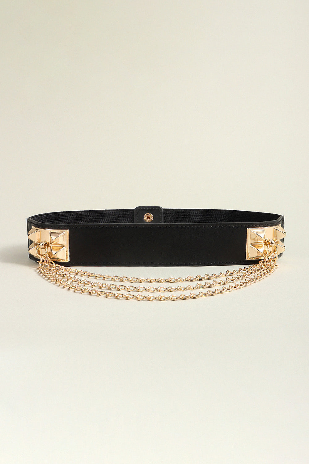 Fashorio Black / One Size Elastic Belt with Chain