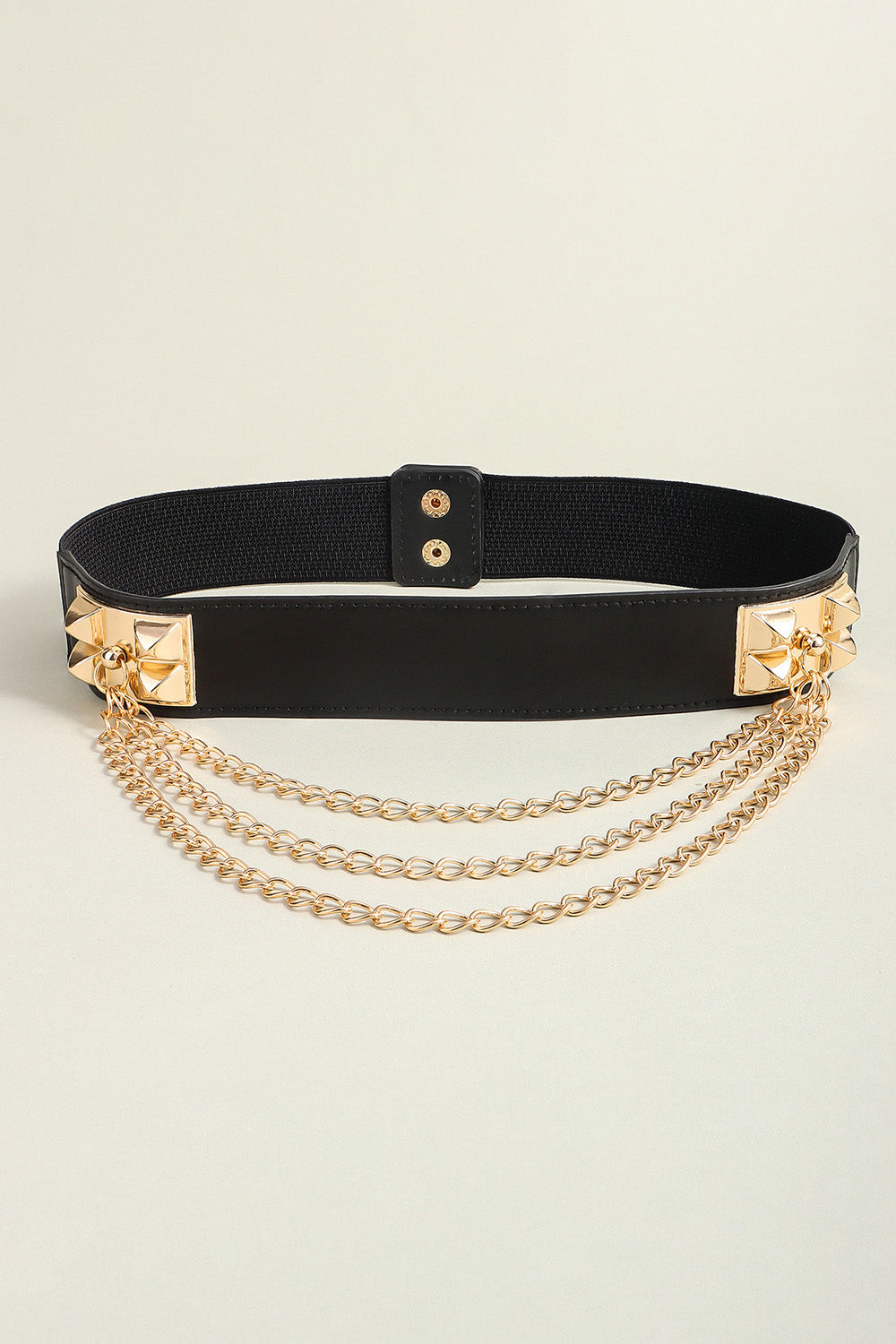 Fashorio Black / One Size Elastic Belt with Chain