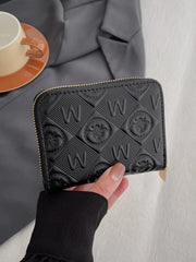 Fashorio Black / One Size Embossed Zip Mini Wallet