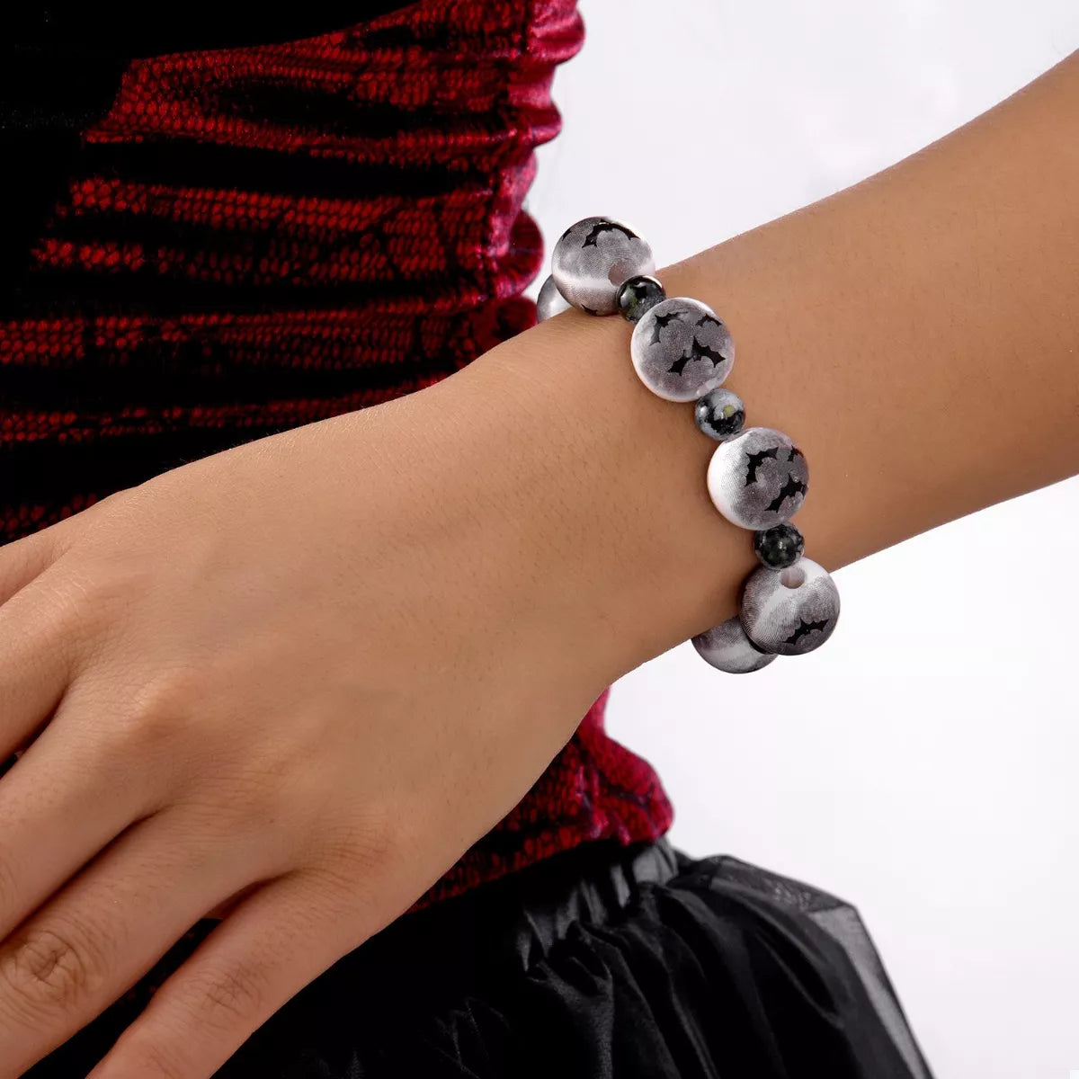 Fashorio Black / One Size Halloween Beaded Necklace and Bracelet Set