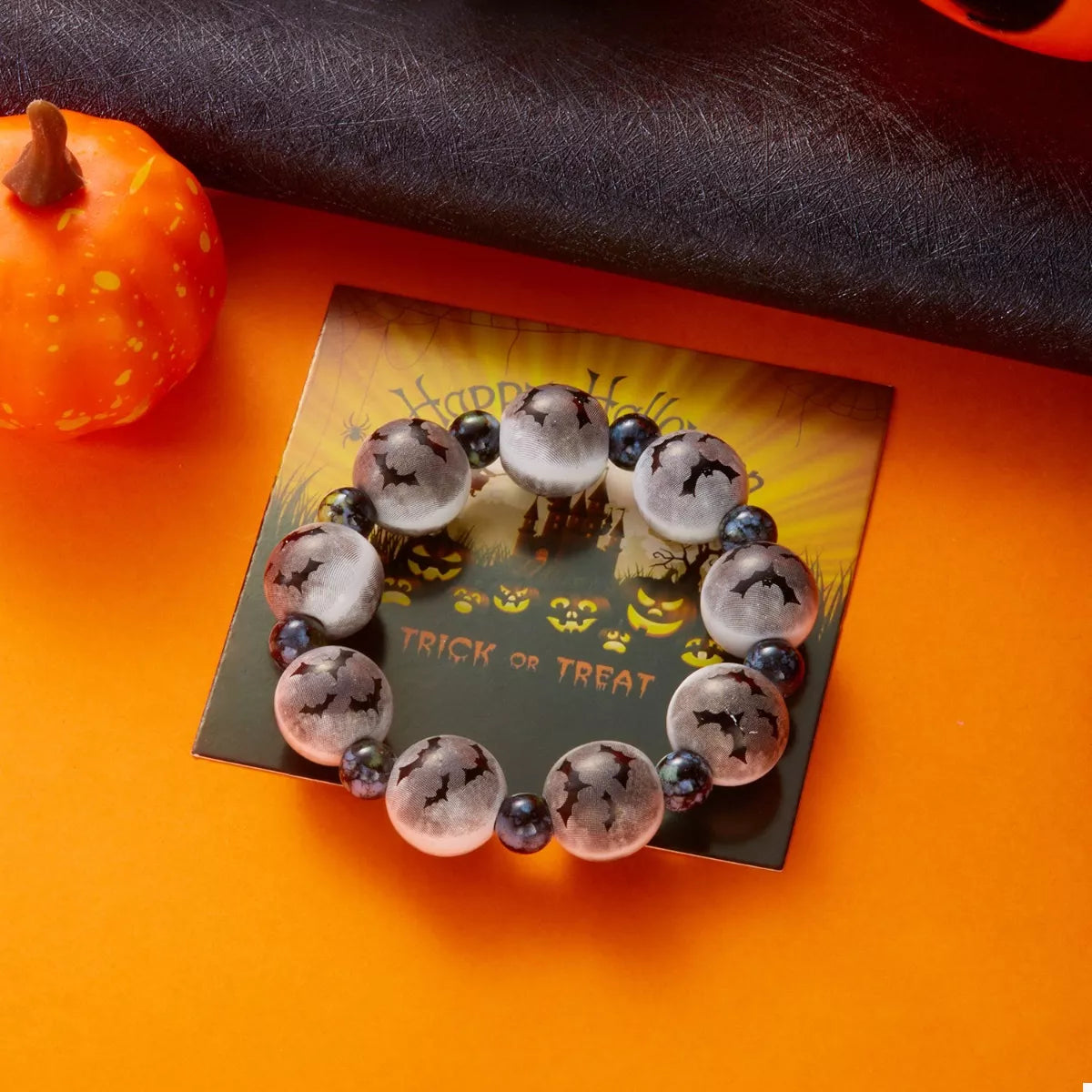 Fashorio Black / One Size Halloween Beaded Necklace and Bracelet Set