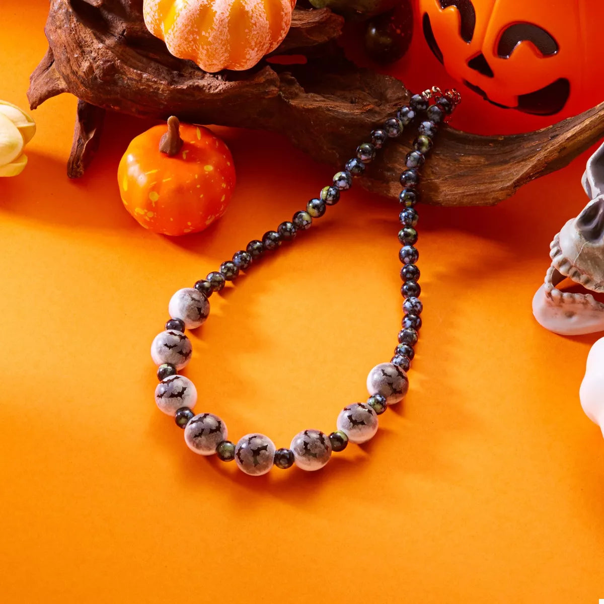 Fashorio Black / One Size Halloween Beaded Necklace and Bracelet Set