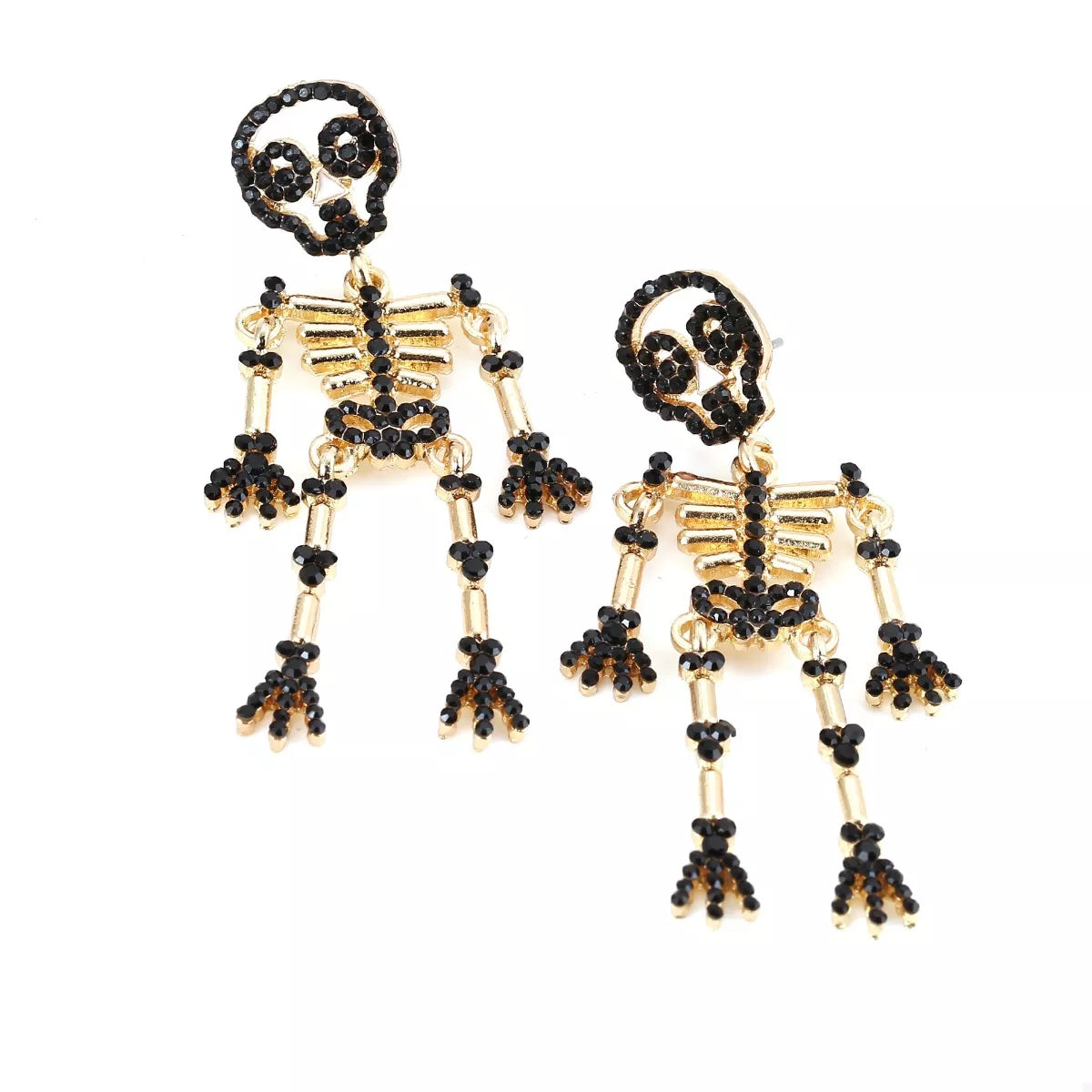 Fashorio Black / One Size Halloween Skeleton Statement Earrings