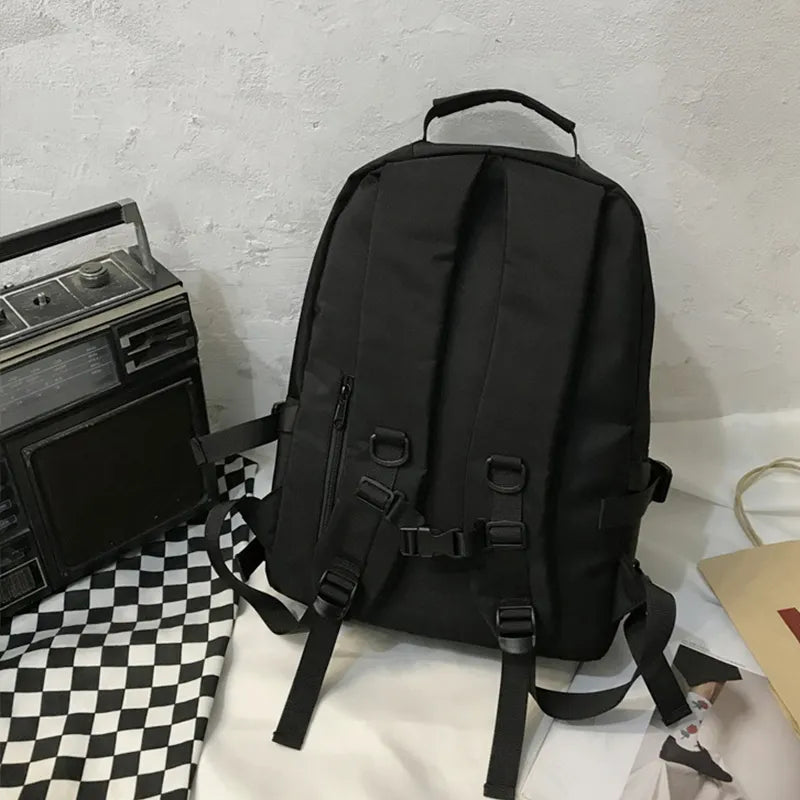 Fashorio Black / One Size Oxford Cloth Adjustable Straps Backpack Bag