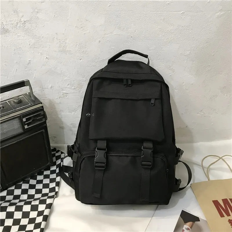 Fashorio Black / One Size Oxford Cloth Adjustable Straps Backpack Bag